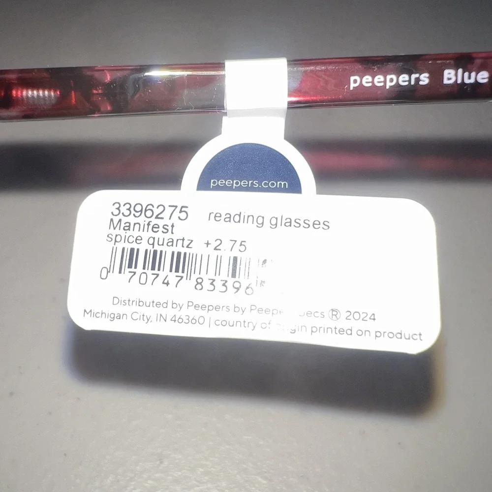 Peepers Manifest Reading Glasses +2.75 Red Tortoise Round Womens Blue Light NWT